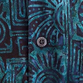 Johari West Indo Bay (M, Sapphire) Hawaiian Shirt for Men Short Sleeve Cotton Button Down Aloha Tropical Shirt - Image 3