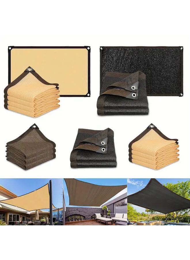 Beige Shade Net 3x5M 9.8x16.4ft UV Protection Easy Setup for Balcony Yard Pool - Image 1