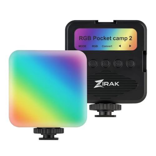 ZIRAK RGB Pocket Camp Rechargeable LED Video Light – 40+ RGB Colors, Adjustable Brightness, Portable Camera Light for Photography, Video Shooting, YouTube, Makeup & Laptop Lighting - Image 1