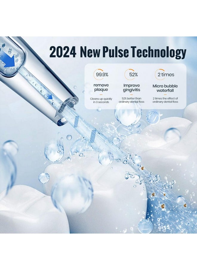 Mornwell Water Flosser, Mornwell Water Flossers for Teeth - 330ML Tank USB Rechargeable Dental Flosser, IPX7 Waterproof 3 Modes & 4 Jet Tips Portable Dental Oral Irrigator,Professional Water Flosser  - Image 5