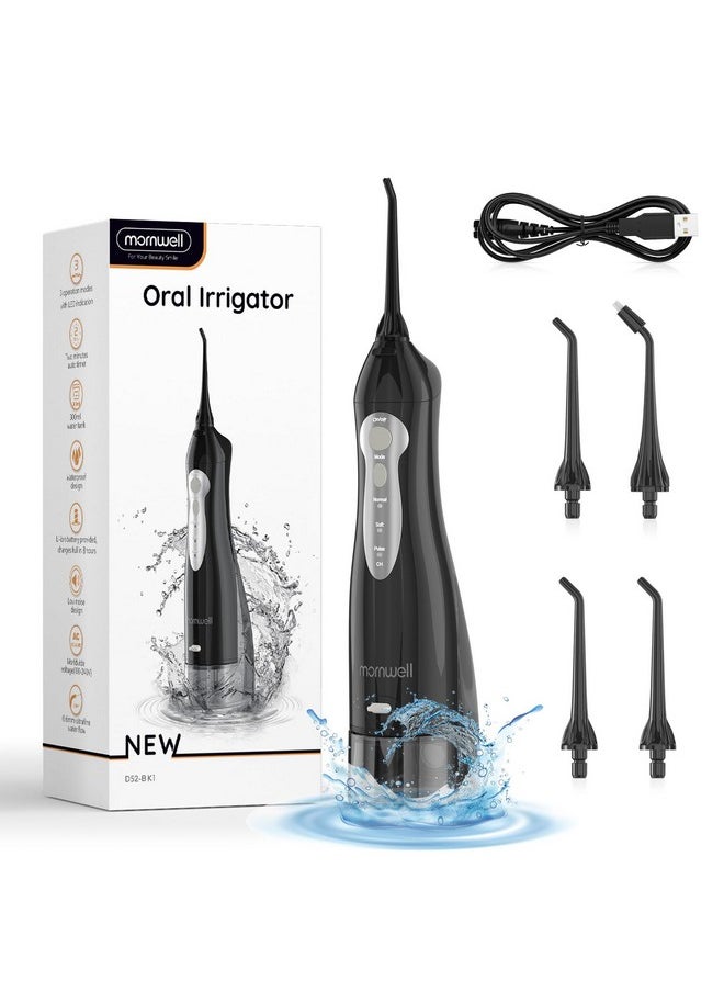 Mornwell Water Flosser, Mornwell Water Flossers for Teeth - 330ML Tank USB Rechargeable Dental Flosser, IPX7 Waterproof 3 Modes & 4 Jet Tips Portable Dental Oral Irrigator,Professional Water Flosser  - Image 1