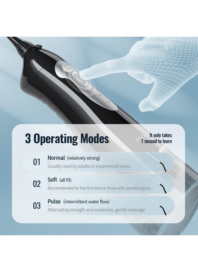 Mornwell Water Flosser, Mornwell Water Flossers for Teeth - 330ML Tank USB Rechargeable Dental Flosser, IPX7 Waterproof 3 Modes & 4 Jet Tips Portable Dental Oral Irrigator,Professional Water Flosser  - Image 4