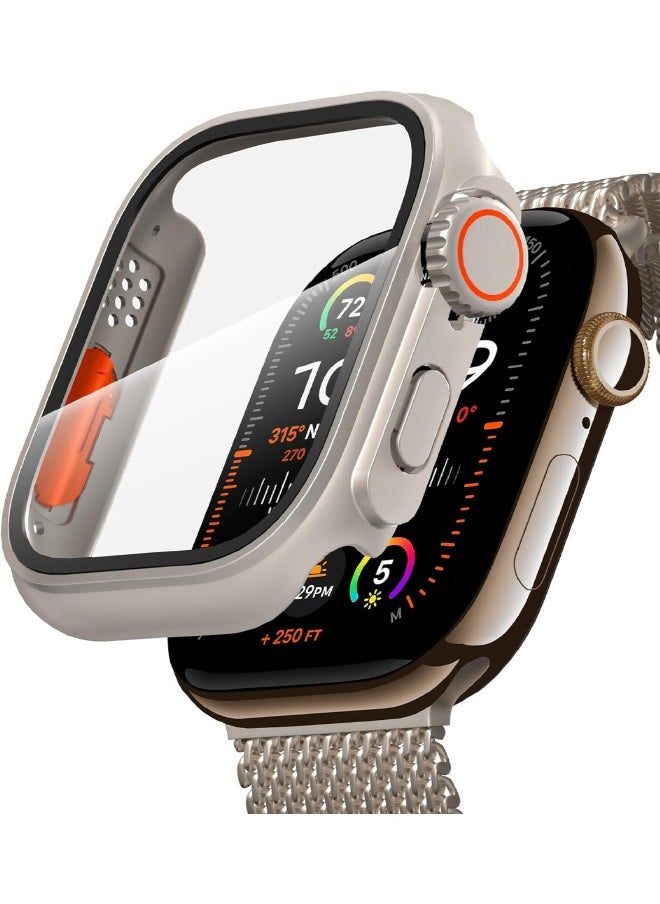 Generic - Cover for Apple Watch Series 10 46mm with Tempered Glass Screen Protector, [Looks Like iWatch Ultra] Unique Design Hard PC Waterproof Case Cover for iWatch Series 10 (2024) 46mm, Titanium - Image 1