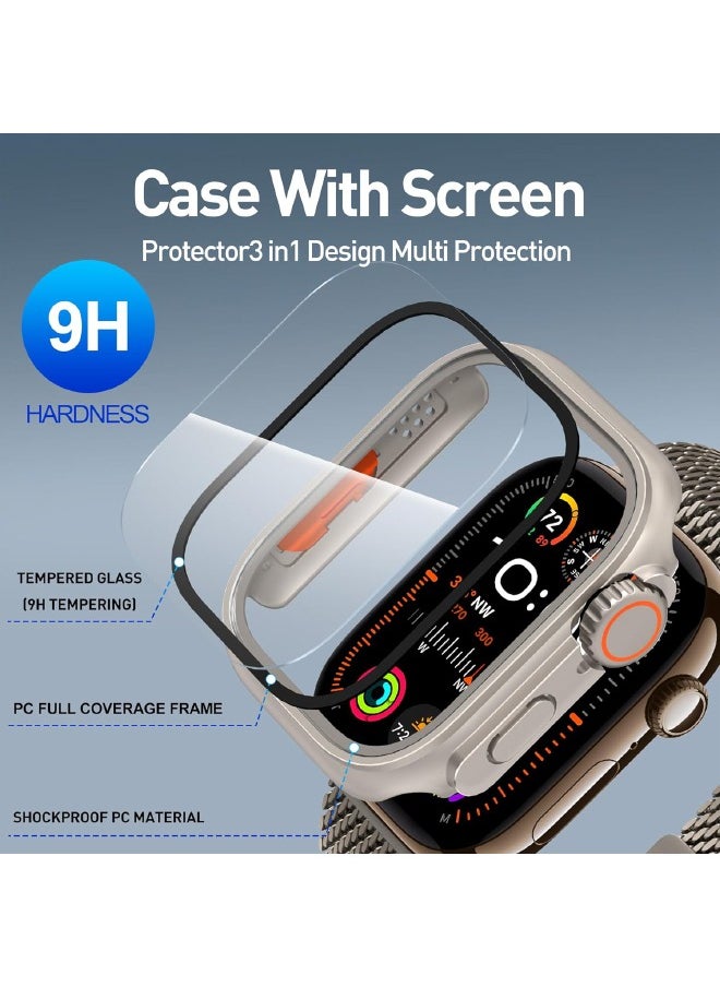 Generic - Cover for Apple Watch Series 10 46mm with Tempered Glass Screen Protector, [Looks Like iWatch Ultra] Unique Design Hard PC Waterproof Case Cover for iWatch Series 10 (2024) 46mm, Titanium - Image 1