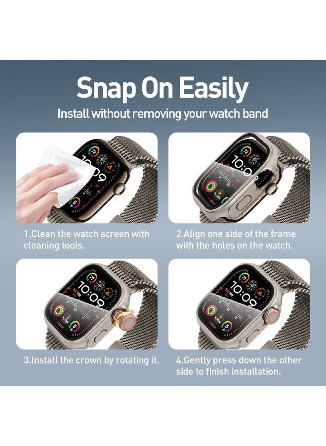 Generic - Cover for Apple Watch Series 10 46mm with Tempered Glass Screen Protector, [Looks Like iWatch Ultra] Unique Design Hard PC Waterproof Case Cover for iWatch Series 10 (2024) 46mm, Titanium - Image 1