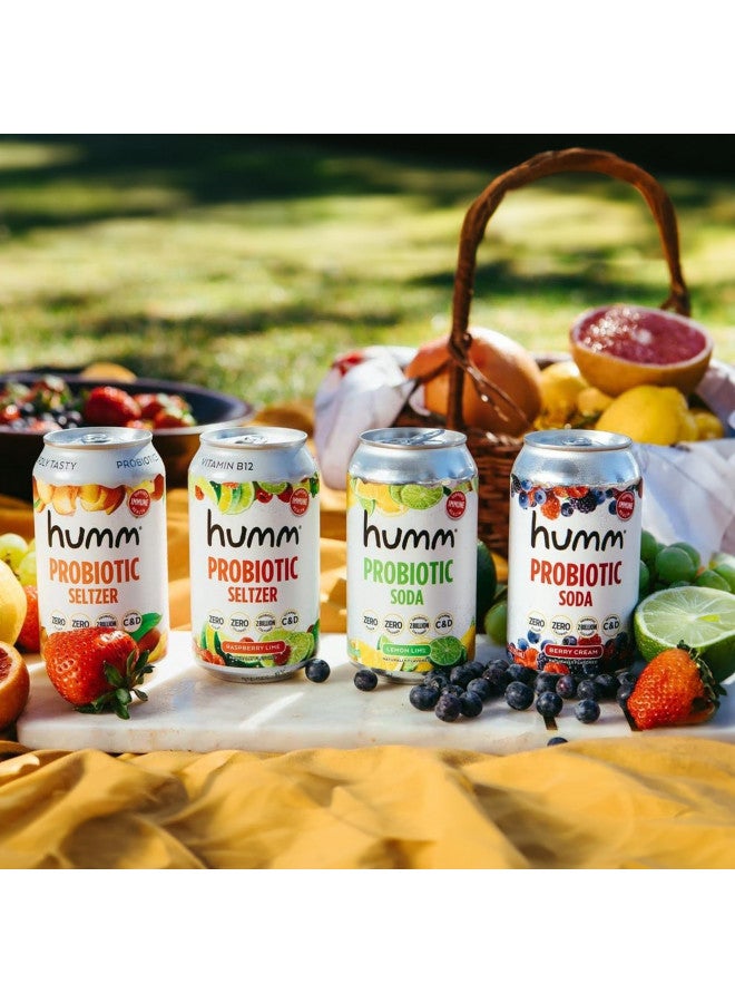 Humm Humm Sparkling Probiotic Lemon Lime Soda - Zero Sugar, Zero Calorie, 2 Billion Probiotics - Vitamin C, D, and B12-12 fl oz (Pack of 12) - Image 4