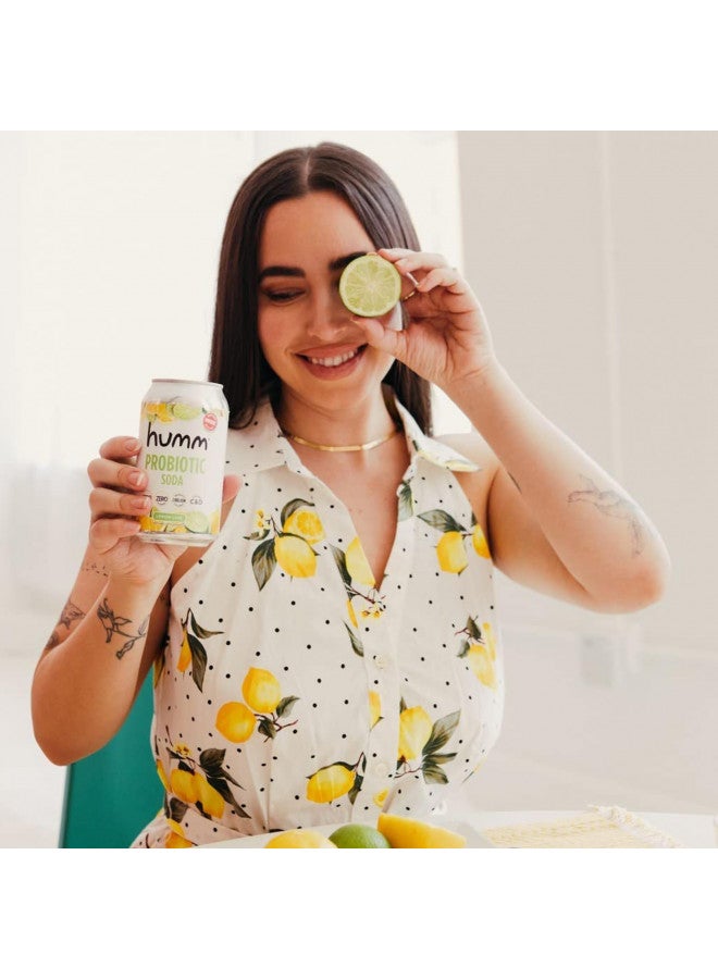 Humm Humm Sparkling Probiotic Lemon Lime Soda - Zero Sugar, Zero Calorie, 2 Billion Probiotics - Vitamin C, D, and B12-12 fl oz (Pack of 12) - Image 2