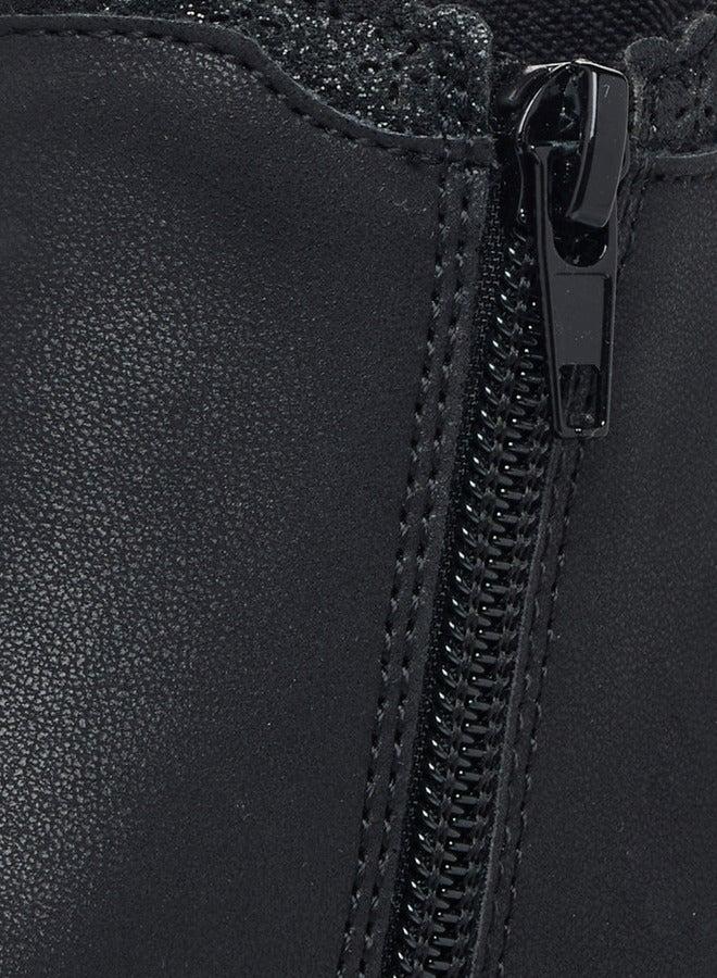 جونيورز بوت للكاحل بتفاصيل مقصوصة وإغلاق بسحاب - Image 5