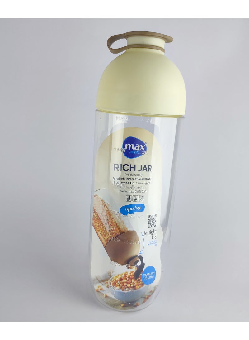 max plast Maxplast Legumes Jar – 1500 ml with Airtight Rubber Lid - Image 2