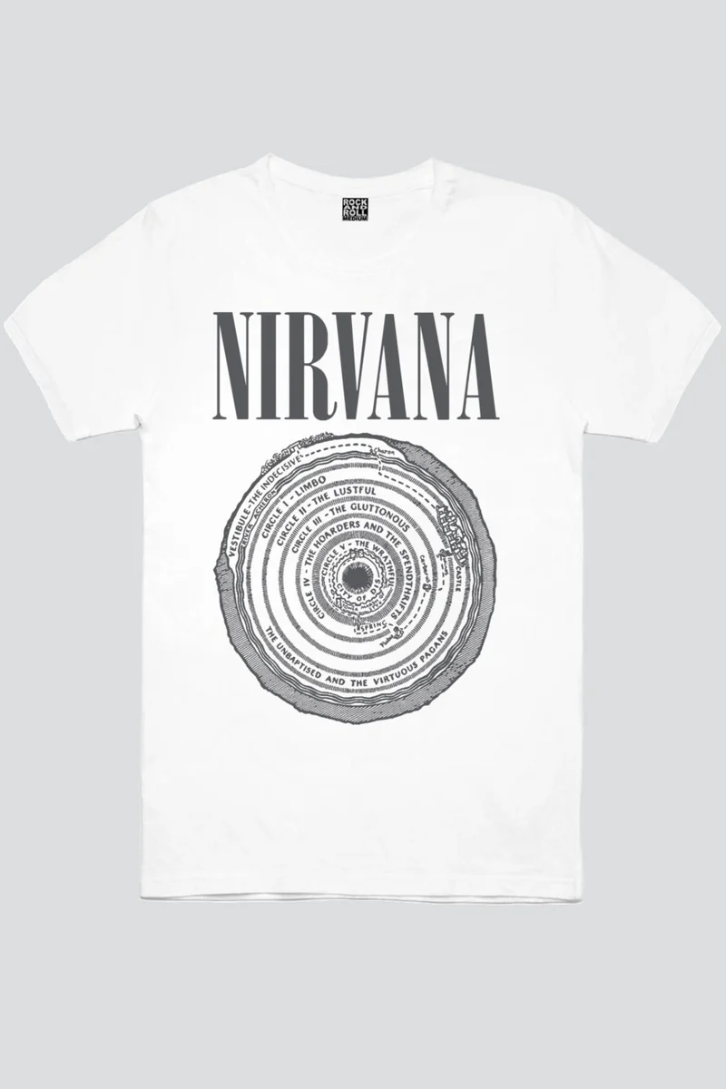 روك اند رول Circle Circle Nirvana White Women's T-Shirt