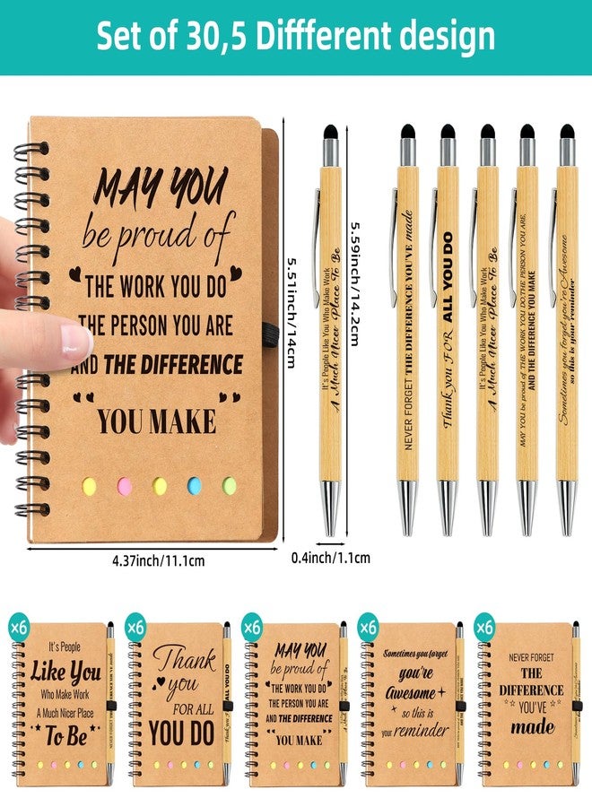 Tarevaniwa 60 Pcs Employee Appreciation Gifts Bulk - 30 Sets of Inspirational Spiral Notebooks with Motivational Pens, Thank You Gifts for Staff, Coworkers,Teacher, Housekeeping, Team, Nurse, Office & School - Image 2