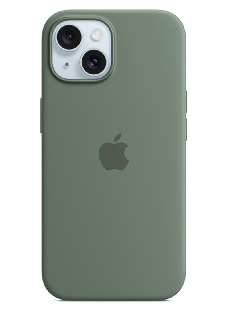 Apple iPhone 15 Plus Silicone Case with MagSafe - Cypress - Image 1