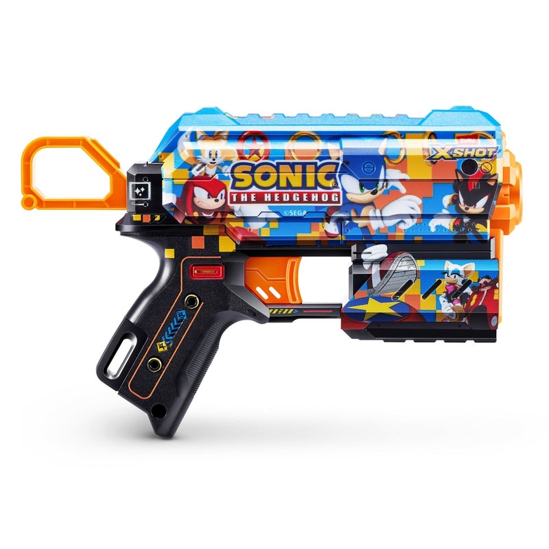 Zuru - X-Shot Skins Flux Sonic The Hedgehog Race Team with 8 Soft Bullets - 36648H - Image 2