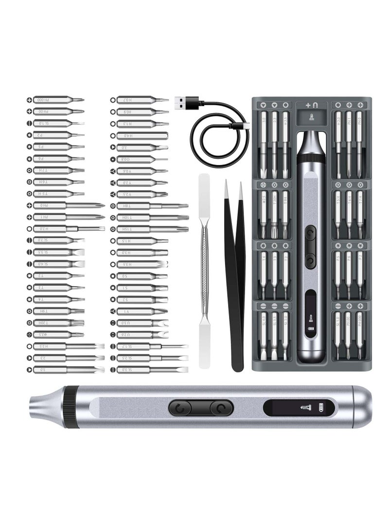 Y&D 51 in 1 Mini Electric Precision Screwdriver Set USB-C Rechargeable Portable Cordless with 48 Magnetic Bits - LED Lights for Repair Tool Laptop Phone PC Camera  - Image 1
