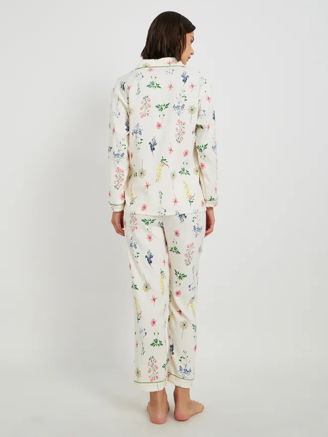 Take Two Take Two Texture Floral Printed Shirt and Pyjama Set