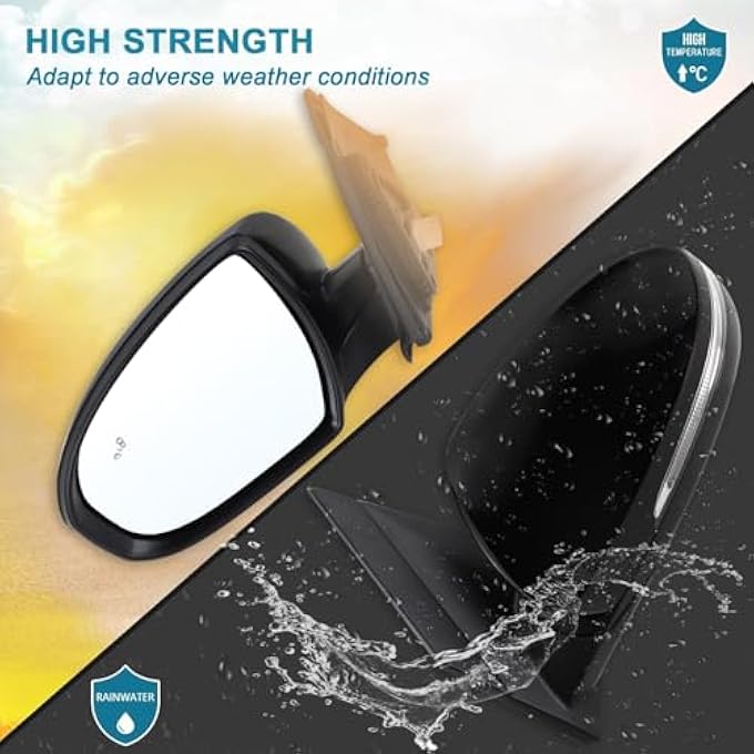 ريحني مرآة الجانب الأيسر للسائق متوافقة مع هيونداي توكسون موديلات 2016 2017 2018 2019 2020 2021 مع زجاج كهربائي قابل للطي إشارة انعطاف كهربائية مدفأة نقطة عمياء أسود استبدال دبابيس Hy13202318 - Image 4