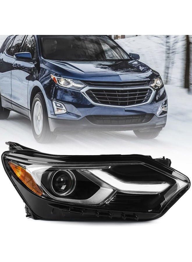 FIONE for Chevy Equinox Headlight Assembly 2018 2019 2020 2021 Halogen LED DRL Projector Headlamp Replacement Right Passenger Side RH 84194562 - Image 1