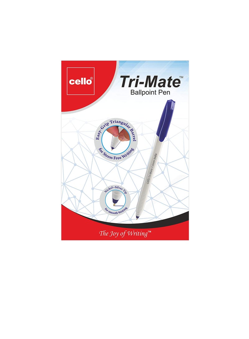 Cello Trimate 0.7mm Blue Ball Pen, Box of 50 Pieces - Image 2
