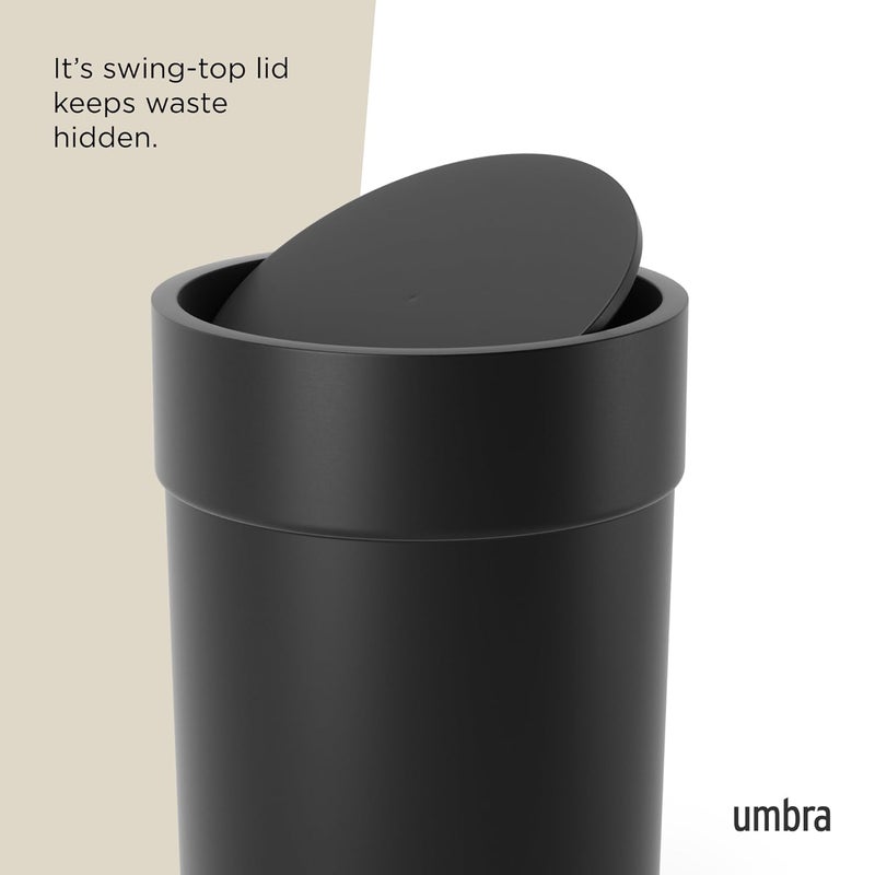 UMBRA سلة نفايات بتصميم حديث مع غطاء متأرجح، أسود - Image 5