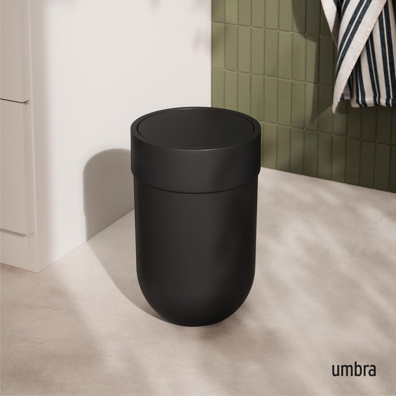UMBRA سلة نفايات بتصميم حديث مع غطاء متأرجح، أسود - Image 2