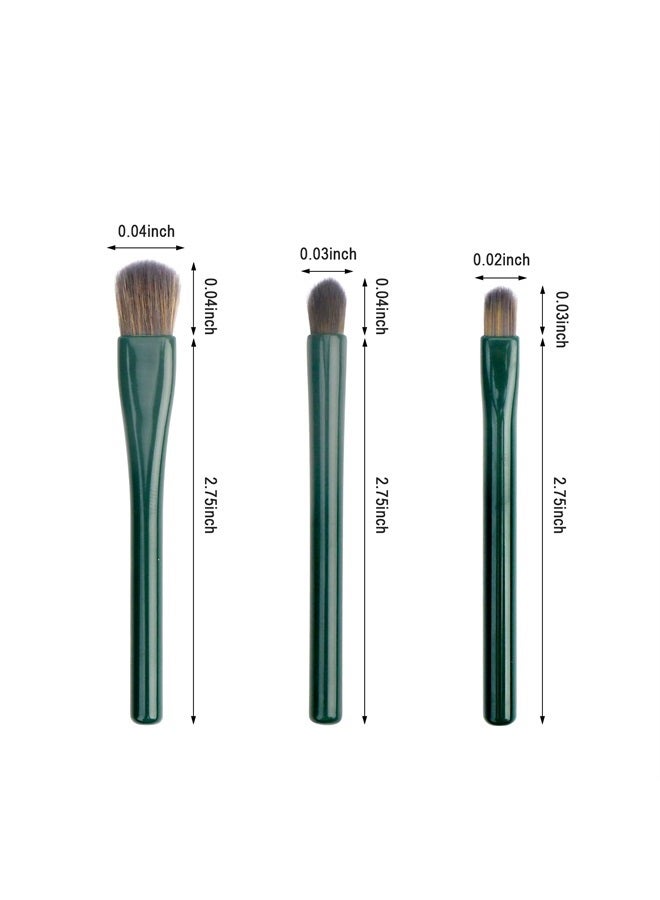 Yoseng Travel Makeup brushes Set,5pcs Mini Complete Function Travel Portable Cosmetic Brushes Kit with Mirror Case,Women's Travel Essentials(cyan-green) - Image 5