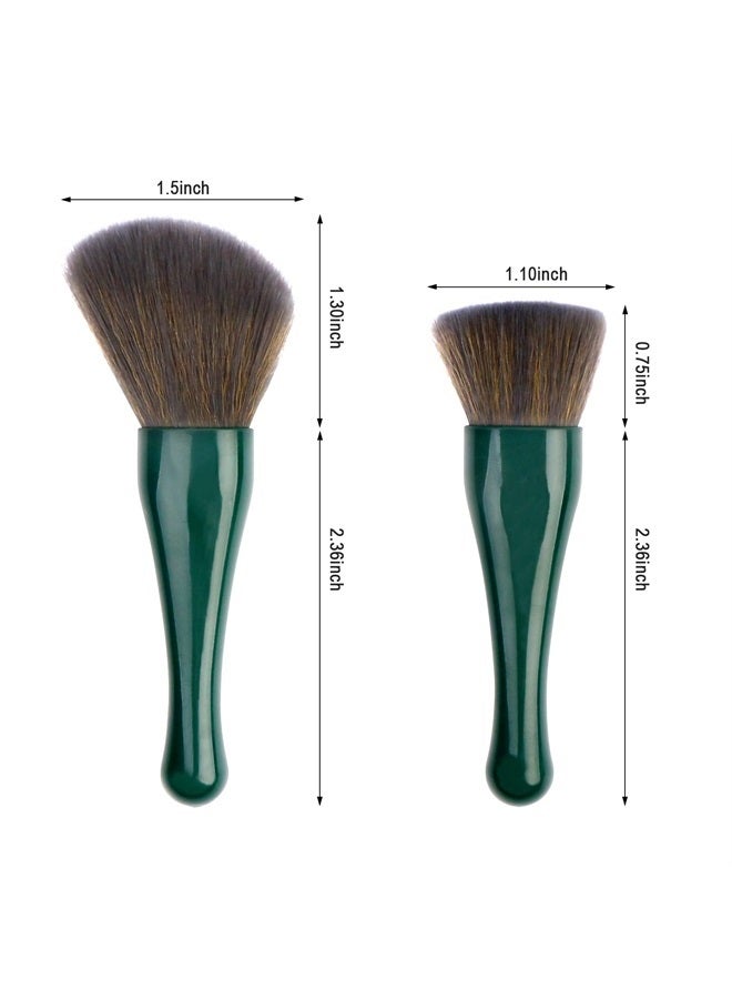 Yoseng Travel Makeup brushes Set,5pcs Mini Complete Function Travel Portable Cosmetic Brushes Kit with Mirror Case,Women's Travel Essentials(cyan-green) - Image 4