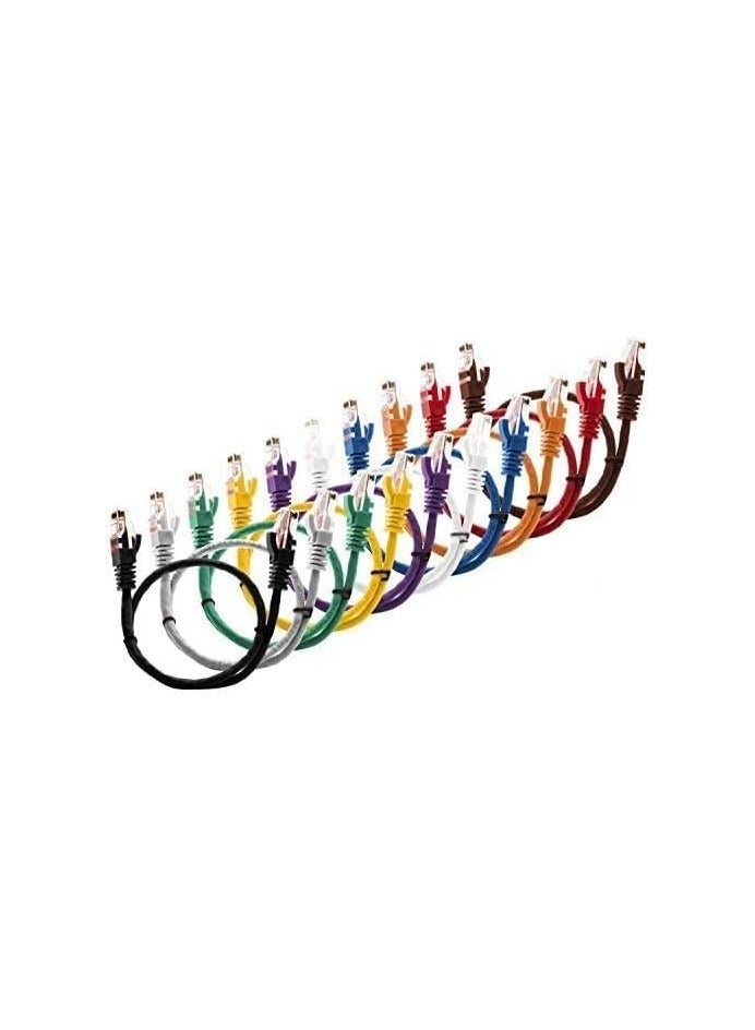 Multi color cable 10 pack DKURVE® multi Colour Cat6 cables UTP + 50 cable ties (1M)