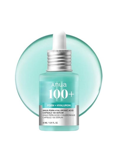 Anua PDRN Hyaluronic Acid Capsule 100 Serum, Radiant Face Serum, Hyaluronic Acid, Hydration, Moisture Plumping effect, Natural color, Fragrance free, Korean Skincare, 30ml / 1.01 fl. oz Natural color