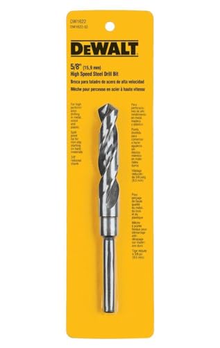 DEWALT DW1622 5/8-Inch Black Oxide 1/2-Inch Shank Reduced Shank Twist Drill Bit - Image 1