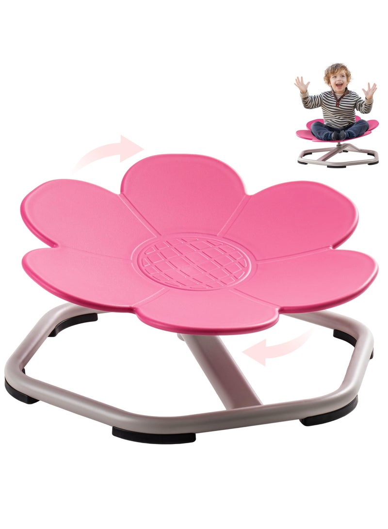 XiuWoo Kids Sensory Swivel Chair, Autism Kids Swivel Chair with Non-Slip Design, Training Body Coordination, Flower Shape Wobble Chair, No Assembly, Pink - Image 1