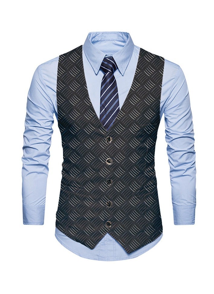 KUYING New Fashionable Personalized Printed Men's Suit Vest  - Image 1