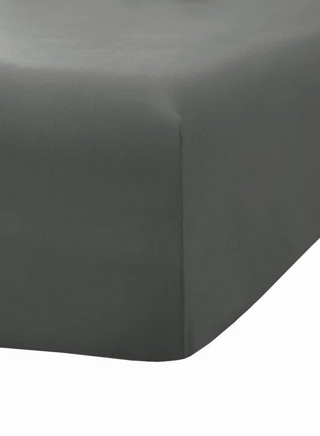 Ghooss Full Size Fitted Sheet Soft,Single Fitted Deep Pocket Sheet,Wrinkle,Fade and Stain Resistant,1 Pack,Dark Gray - Image 3