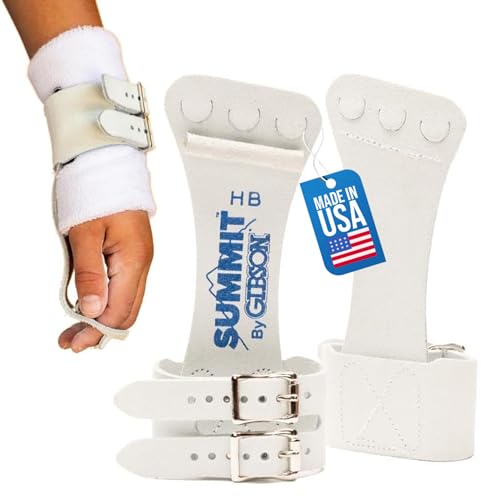 Gibson Athletic Summit High Bar Gymnastic Grips for Boys, Durable Leather Grip for Secure Grip, Hand Grips for Early Competitor Gymnasts, Gymnastics Grips for Boys - Made In USA - Image 2