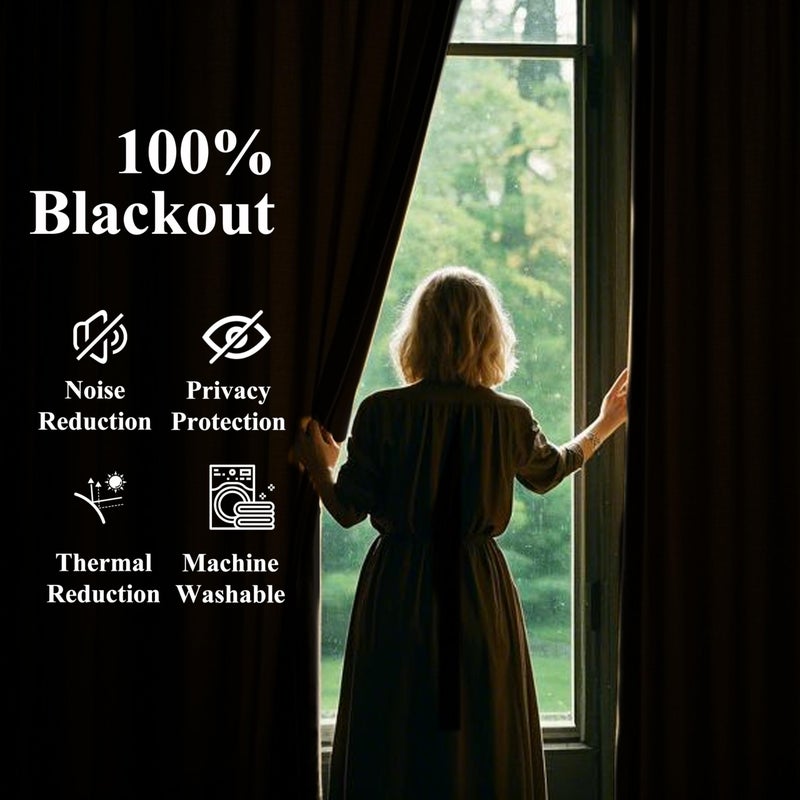 WEST LAKE Pinch Pleated Curtain Panels 84 Inches Long,Soft Green Linen Blended Full Blackout Drapes for Bedroom Living Room,Thermal Insulated Window Treatment,Back Tabs Hooks,40" Wx84 L(Pack of 2) - Image 3