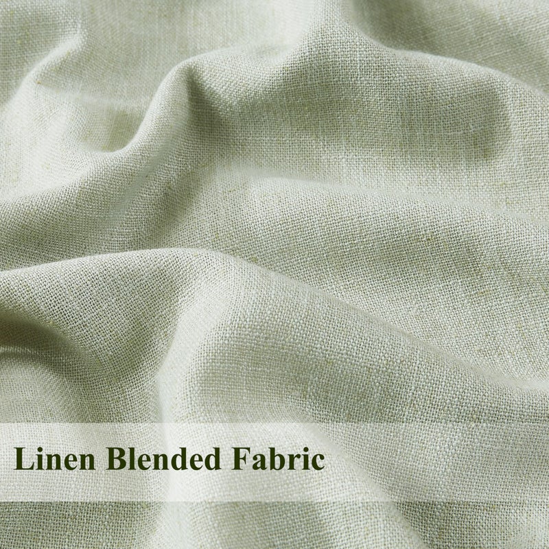 WEST LAKE Pinch Pleated Curtain Panels 84 Inches Long,Soft Green Linen Blended Full Blackout Drapes for Bedroom Living Room,Thermal Insulated Window Treatment,Back Tabs Hooks,40" Wx84 L(Pack of 2) - Image 4