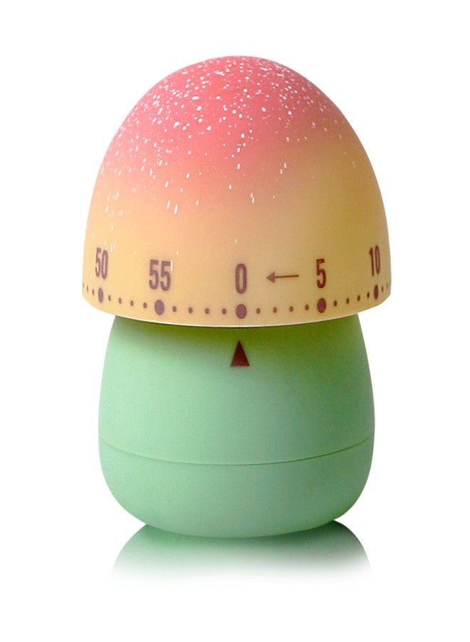 NUOSWEK Mechanical Kitchen Timer, Cute Mushroom Timers for Kids, Wind Up 60 Minutes Manual Countdown Timer for Classroom, Home, Study and Cooking (Green Base) - Image 1