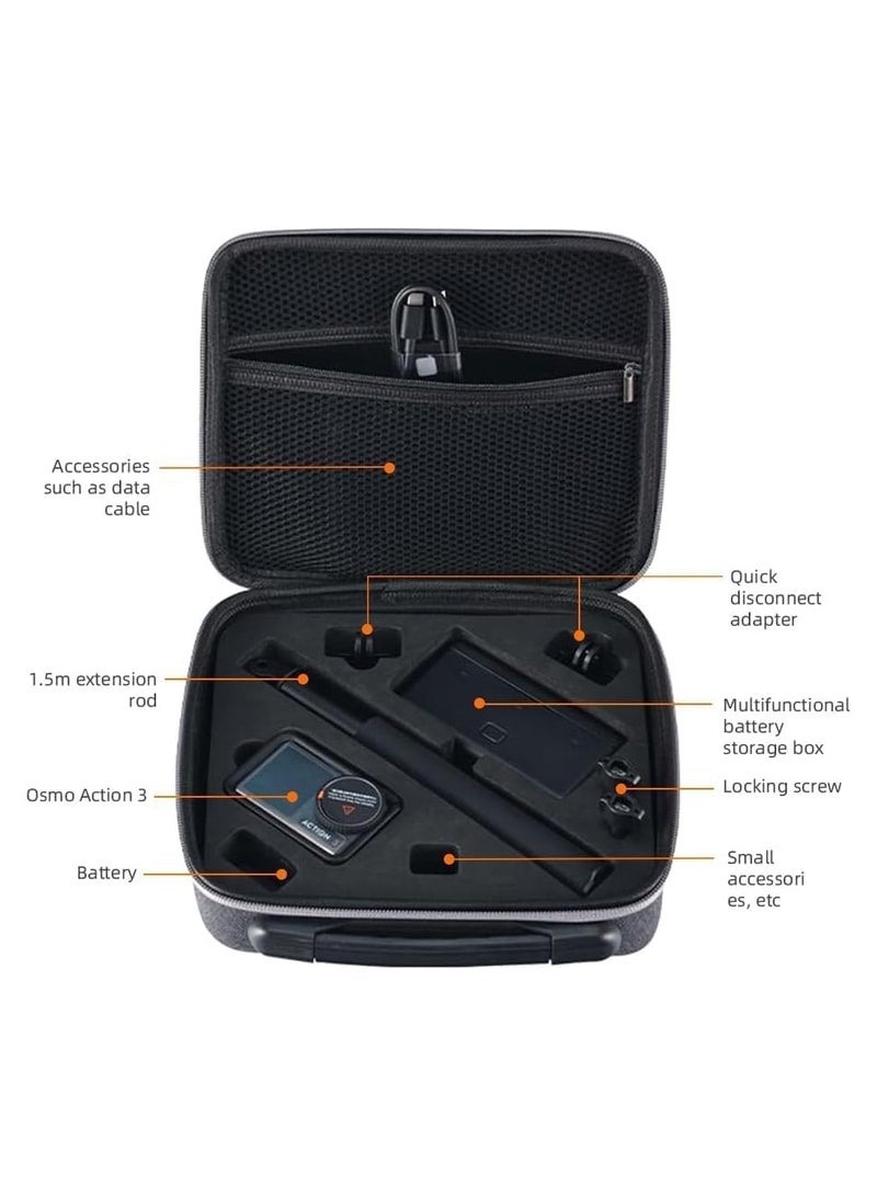 DJI Action 5 pro / 4 Carrying Case, Travel Carrying Case compatible with DJI Osmo Action 5 PRO / 4/3 Adventure Combo Accessories  - Image 5