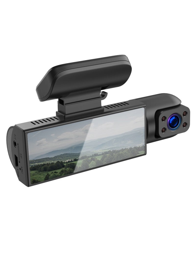 GULFLINK - Dash Cam Front and Inside 1296P Dual Dash Camera For Cars 3.16 Inch Full HD 110 Degree Wide Angle Car Dashboard Camera With Infrared Night Vision,G-Sensor, Parking Monitor, Loop Recording - Image 1