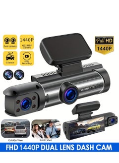 GULFLINK Dash Cam Front and Inside 1296P Dual Dash Camera For Cars 3.16 Inch Full HD 110 Degree Wide Angle Car Dashboard Camera With Infrared Night Vision,G-Sensor, Parking Monitor, Loop Recording  - Image 5