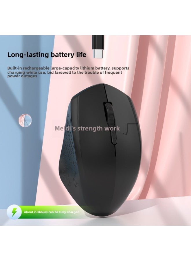 Generic Wireless Mouse Girls Office Silent Silent Rechargeable For Lenovo Asus HP Dell Computer T2025-Specification:Snow White/single Mode [2.4g Wireless Version]-charging/silent Button  - Image 4