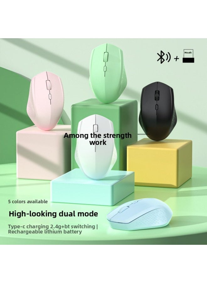 Generic Wireless Mouse Girls Office Silent Silent Rechargeable For Lenovo Asus HP Dell Computer T2025-Specification:Snow White/single Mode [2.4g Wireless Version]-charging/silent Button  - Image 3