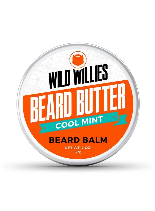 وايلد ويليس بلسم اللحية وايلد ويليز بزبدة اللحية - بلسم عضوي للحية لنمو سريع للحية، مُنعم للعناية باللحية - كريم لحية للرجال لإزالة الحكة والقشرة، يُعيد الرطوبة - بنكهة النعناع المنعش، 2 أونصة - Image 1