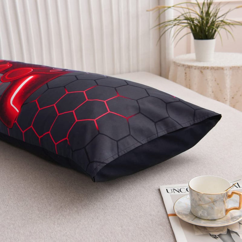 NTBED Gaming Body Pillow Cover 100% Brushed Microfiber Pillowcase with Envelope Closure for Kids Boys Adults (20""x54"" Red) - Image 2