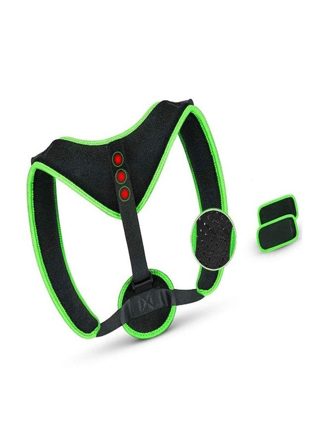 RD MALL Polyester Therapy Posture Corrector Body Belt Brace Shoulder Support (Green & Black) - Image 1