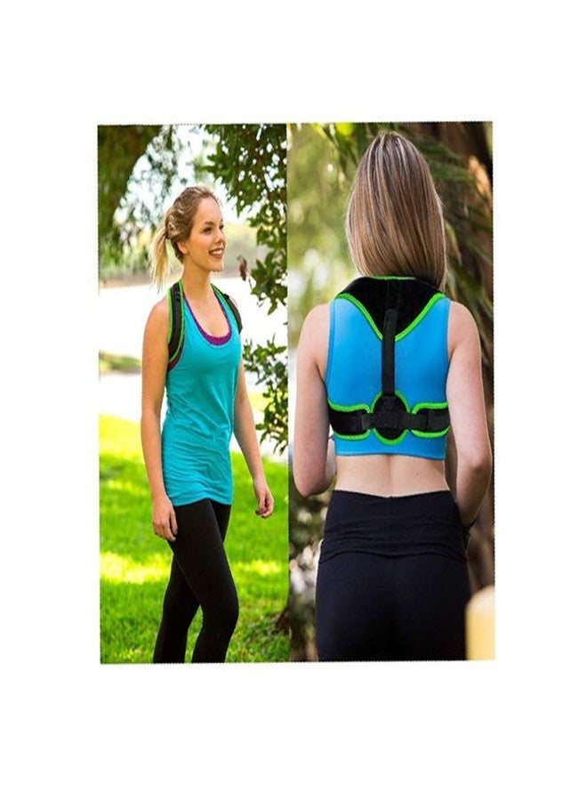 RD MALL Polyester Therapy Posture Corrector Body Belt Brace Shoulder Support (Green & Black) - Image 4
