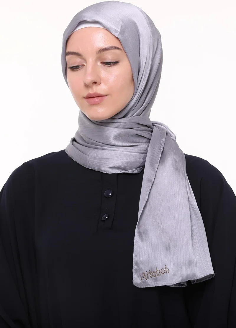 التوبة Women's Plain Shiny Luxury Yoryo Satin Chiffon Evening Dress Janjan Shawl