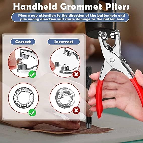 AVMPHD 12Inch Grommet Tool Kit Leather Hole Punch Pliers Grommet Kit with 100 Metal Eyelets in Silver for LeatherShoesFabricBeltsWorkbooks and Apparel Gold - Image 2