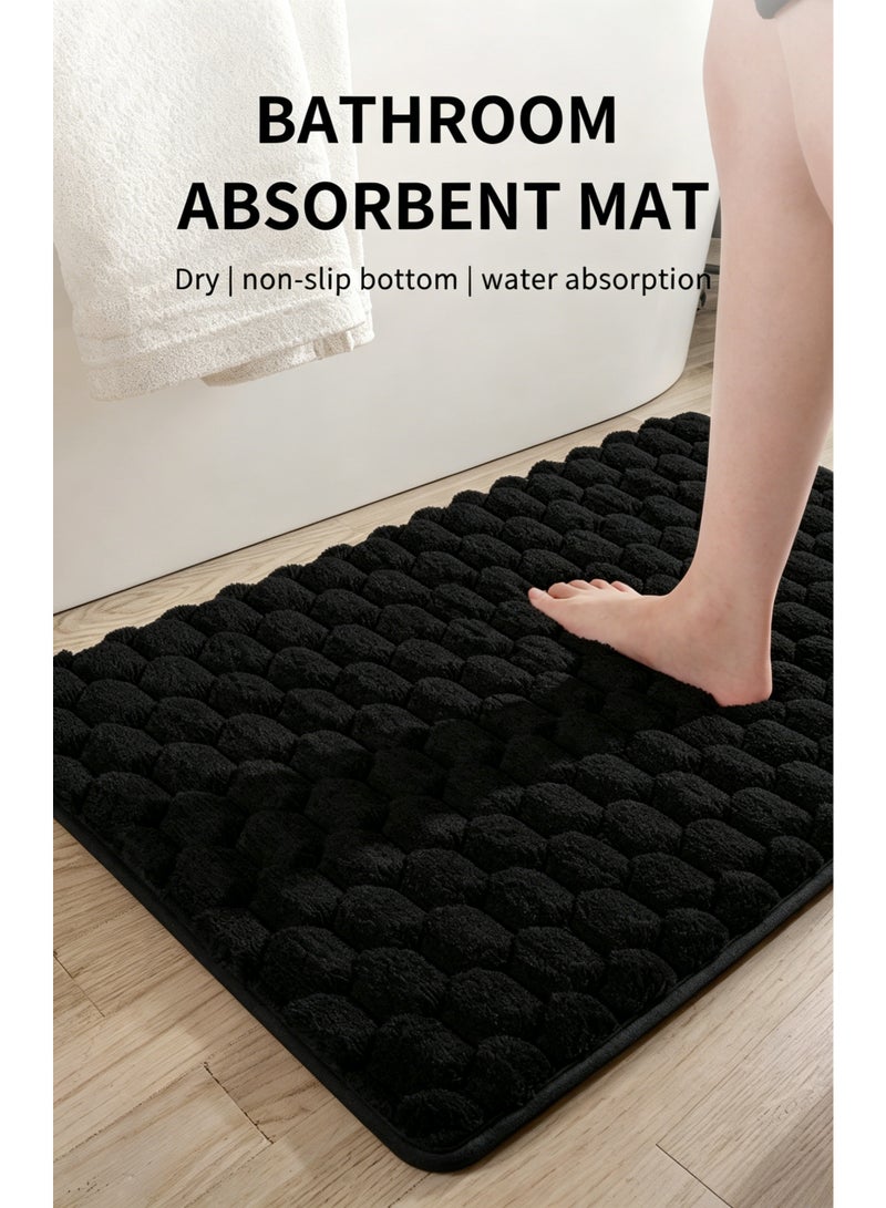 Aimayapet Bathroom Rug Quick Dry Mats, Soft and Absorbent Bathroom Rugs, Rubber Backing Non-Slip Bath Mat, Machine Washable Shower Floor Rugs, Bathmat Floor Mat, Plush Bathroom Carpet (Black) - Image 4