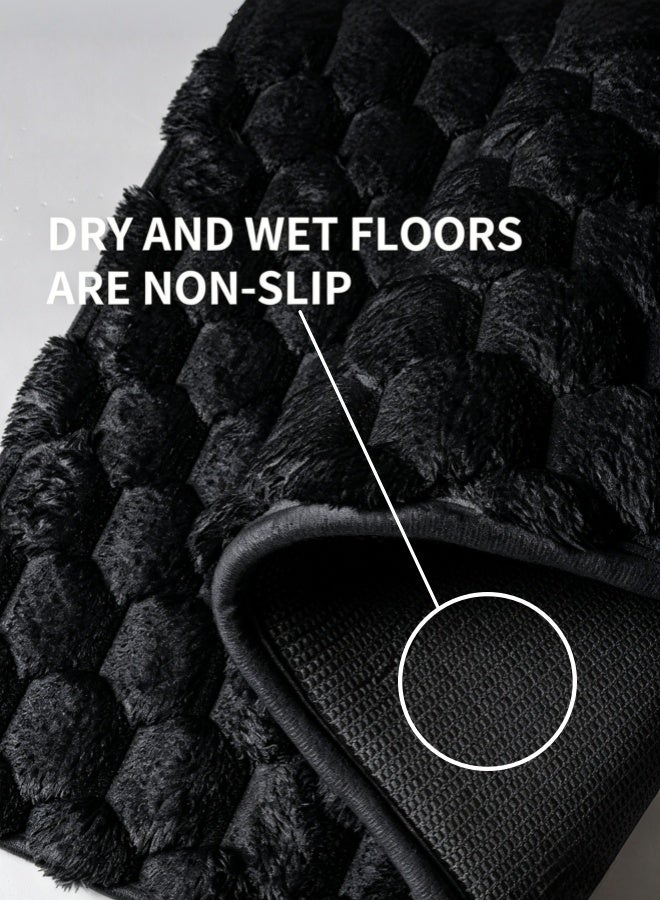 Aimayapet Bathroom Rug Quick Dry Mats, Soft and Absorbent Bathroom Rugs, Rubber Backing Non-Slip Bath Mat, Machine Washable Shower Floor Rugs, Bathmat Floor Mat, Plush Bathroom Carpet (Black) - Image 5