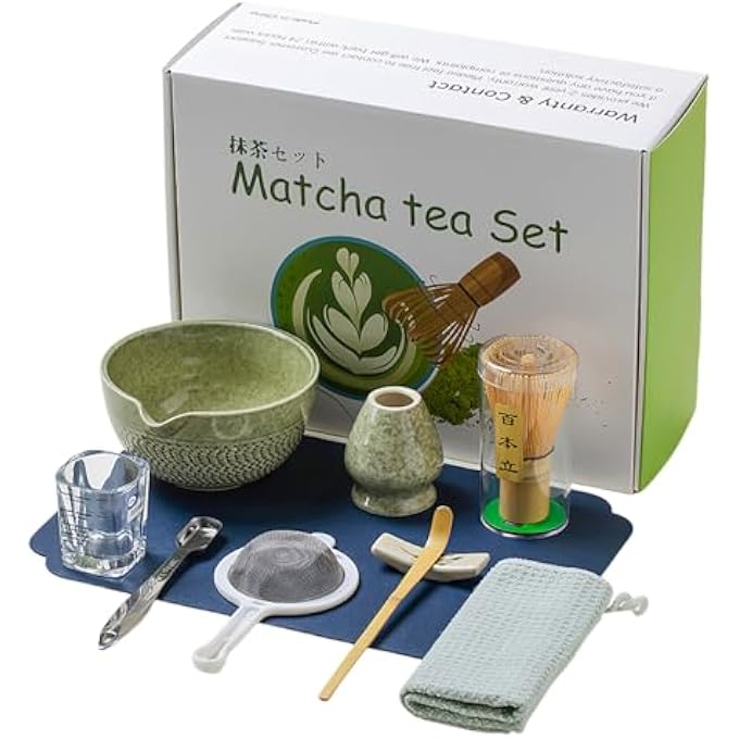TOPSKY Matcha Stirrer Set Matcha Whisk Set Matcha Bowl And Whisk Set Tea Ceremony Set For Matcha Making Matcha Tea Set Bamboo Whisk 10 Green - Image 2